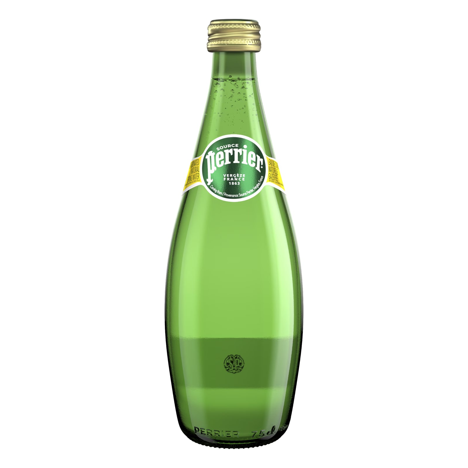 Perrier Sparkling Mineral Water Glass Bottle 75cl