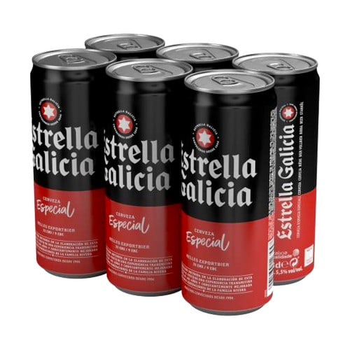 Estrella Galicia Especial Beer, 6 x 33 cl