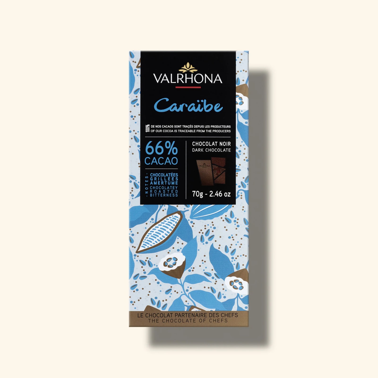 Caraïbe 66% Dark Chocolate Bar, 70 g
