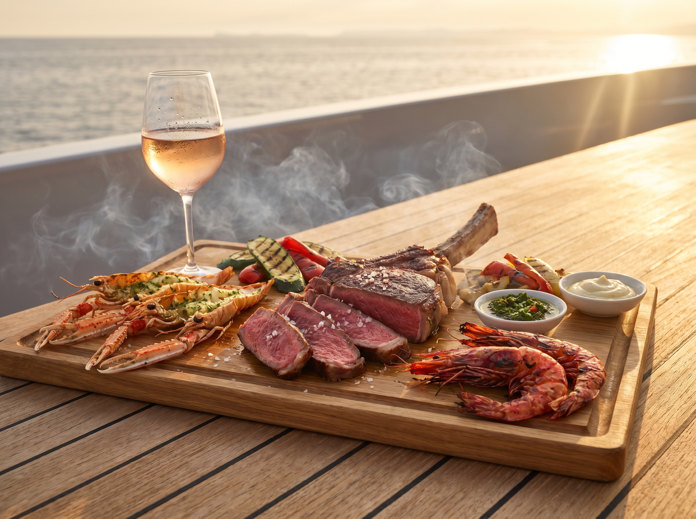 Sunset BBQ on a Mediterranean charter